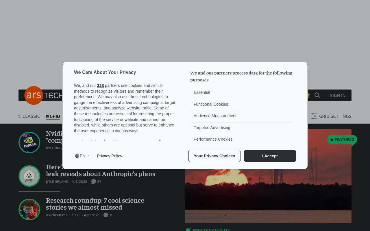 Ars Technica screenshot