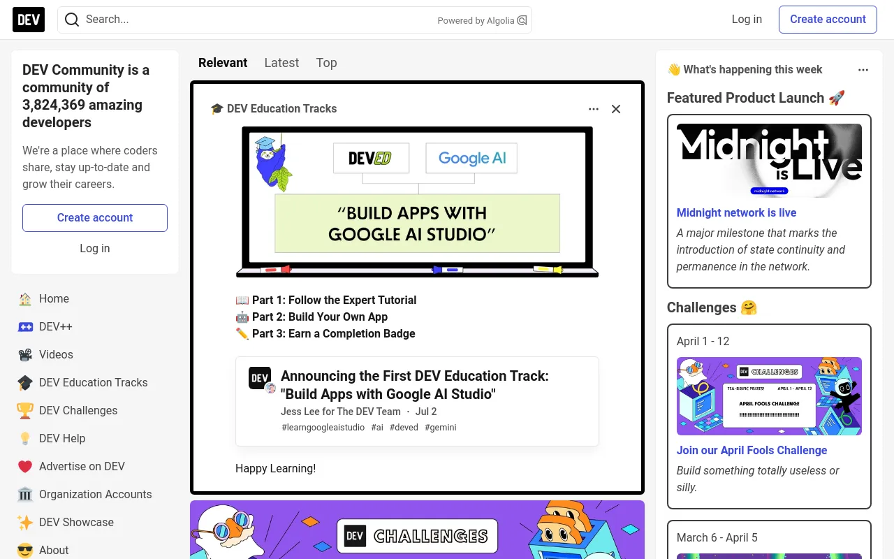 DEV Community screenshot