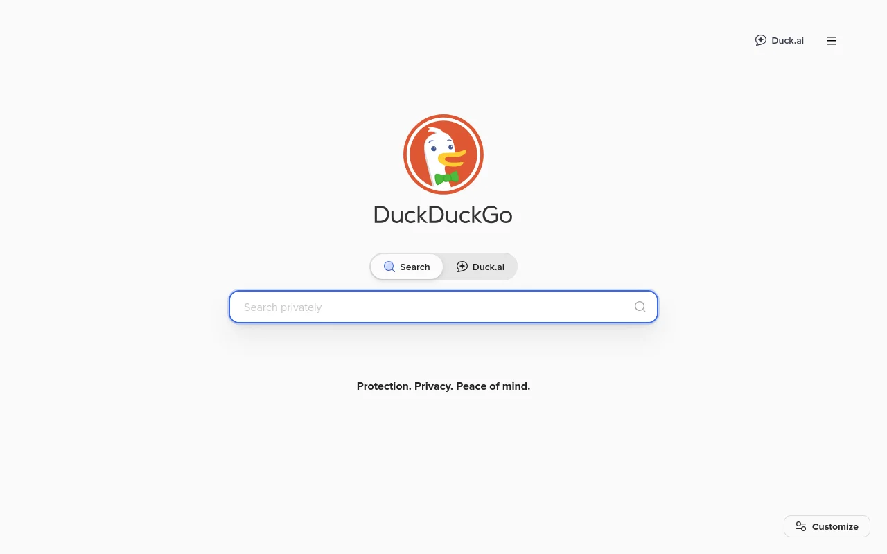 Screenshot of DuckDuckGo
