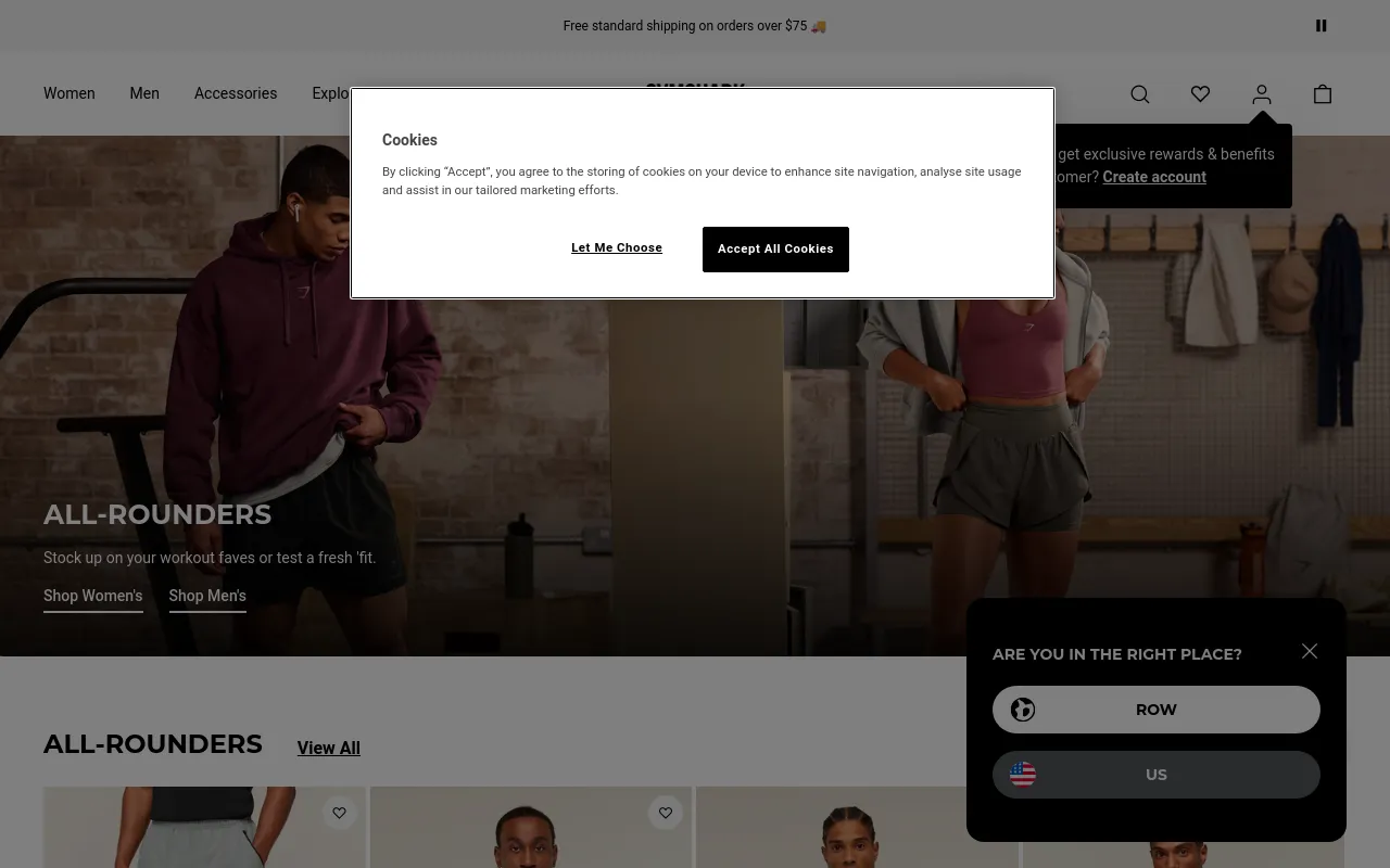 Gymshark screenshot