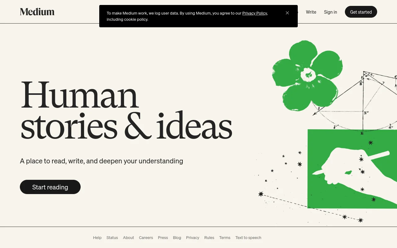 Screenshot of Medium
