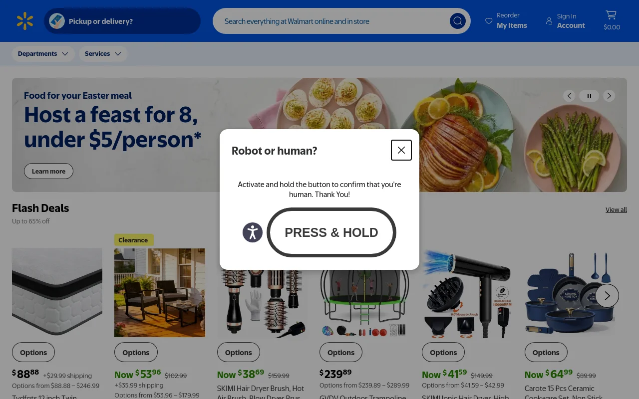 Screenshot of Walmart